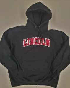 Black Hoody with LINCOLN LETTERED